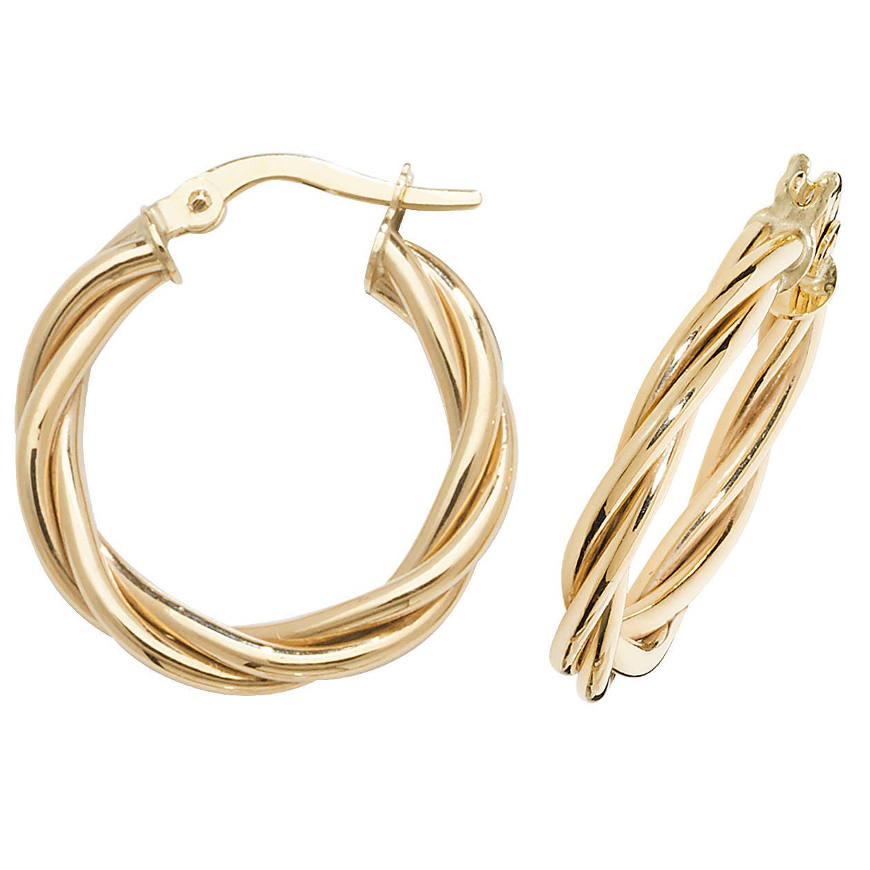 9ct Yellow Gold Hollow Twisted Rope Design Hoop Earrings 15mm 20mm 30mm Real 9K Gold Etsy