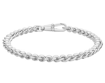 Ladies Contemporary 925 Sterling 6mm Silver Roller Ball Design 7" Bracelet Hallmarked