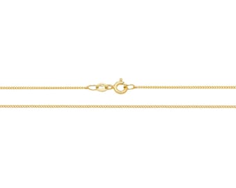 9ct Yellow Gold Lightweight Close Link Curb Chain 16" 18" 20" Hallmarked - Real 9K Gold
