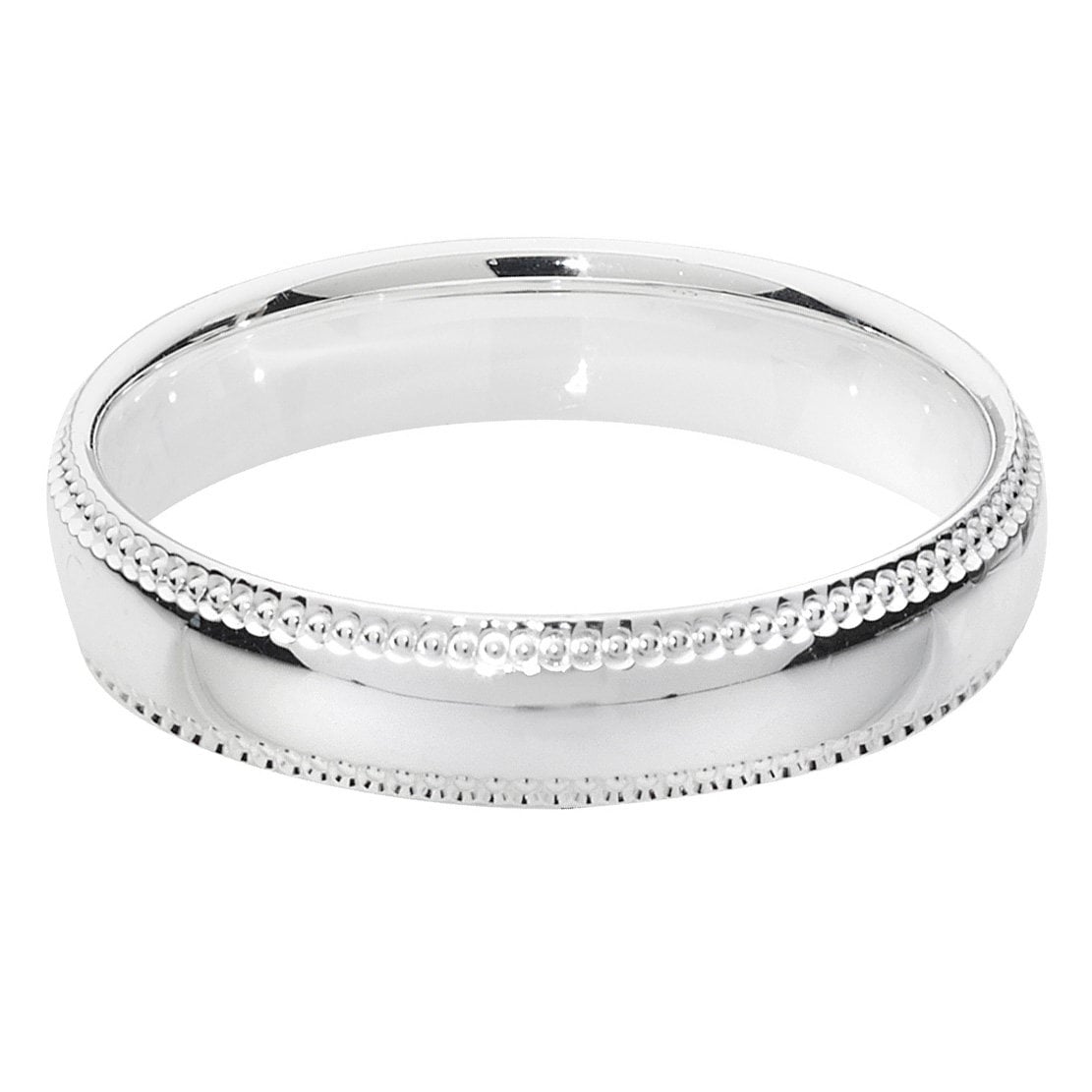 Millgrain Edges Court Shape Wedding Ring Widths 925 Sterling