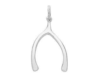 925 Sterling Silver 15x12mm Lucky Wishbone Charm Pendant