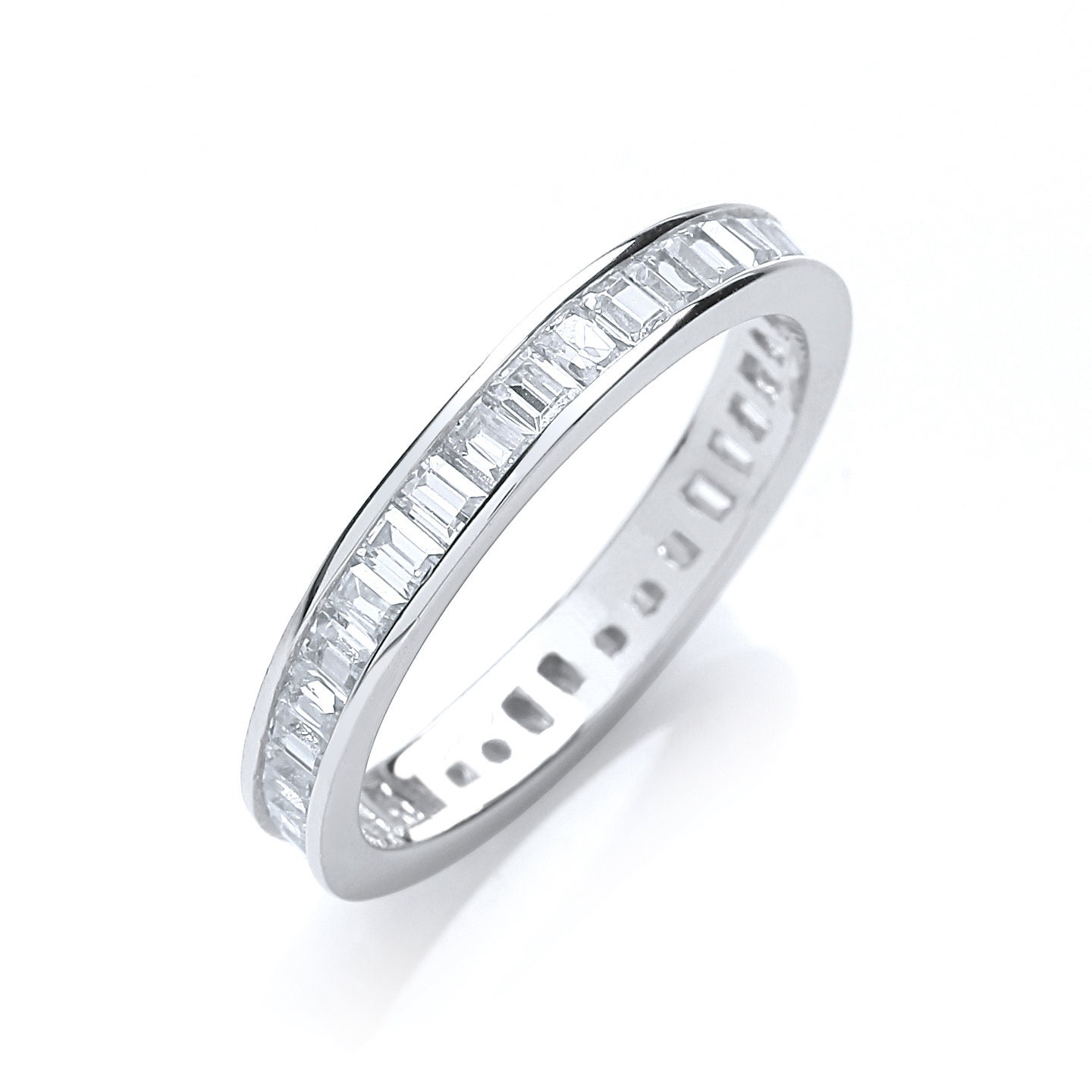 925 Sterling Silver Fancy Cz Half Eternity Ring – Claro Jewels