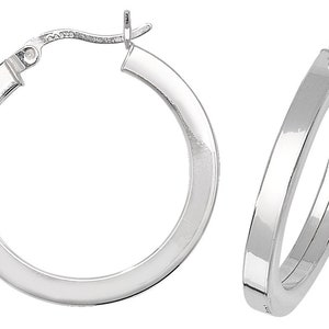 925 Sterling Silver Square Tube Sleeper Hinged HOOP Earrings