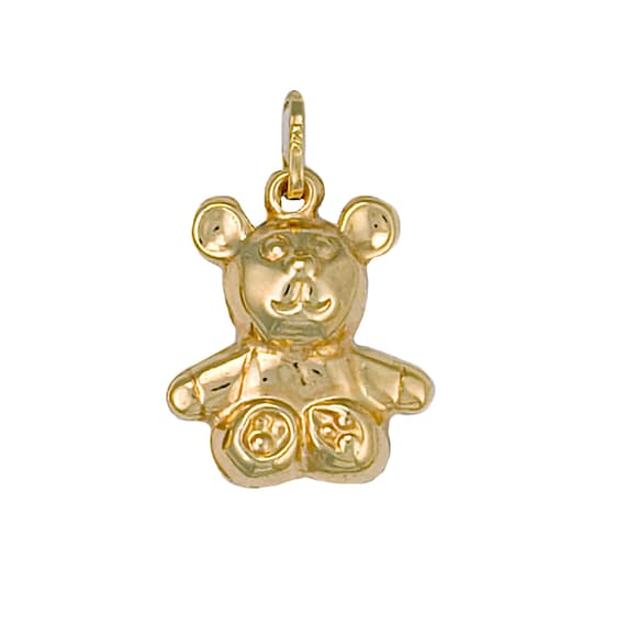 9ct Yellow Gold Small Hollow Teddy Bear 