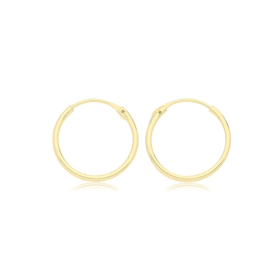 9ct Yellow Gold Diamond Hoop Earrings - London Road Jewellery