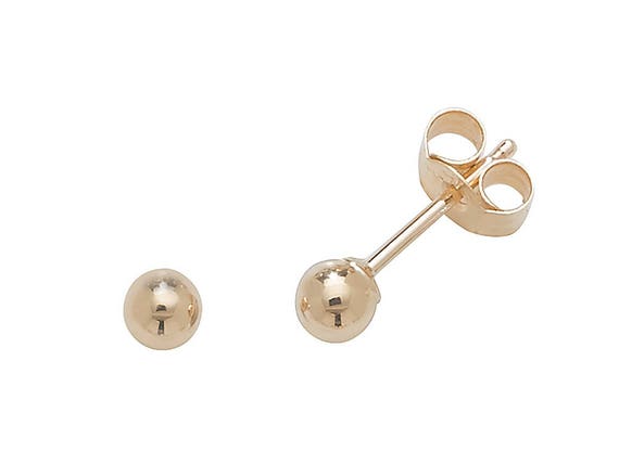 9ct Gold Plain Polished Ball Stud Earrings 3mm 4mm 5mm 6mm 7mm Real 9K Gold Etsy