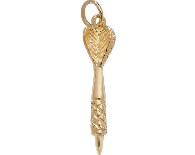 Solid 9ct Yellow Gold 2.5cm Small Solid Dart Charm Pendant Hallmarked- Real 9K Gold