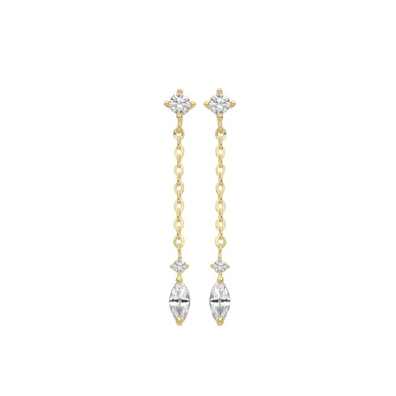 9ct yellow gold chain diamond earrings 9ct yellow gold chain diamond earrings