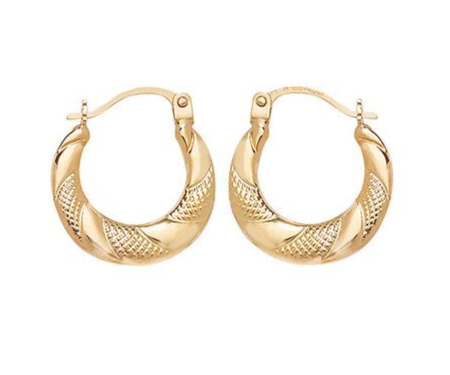 9ct Yellow Gold Creole Hoop Earrings