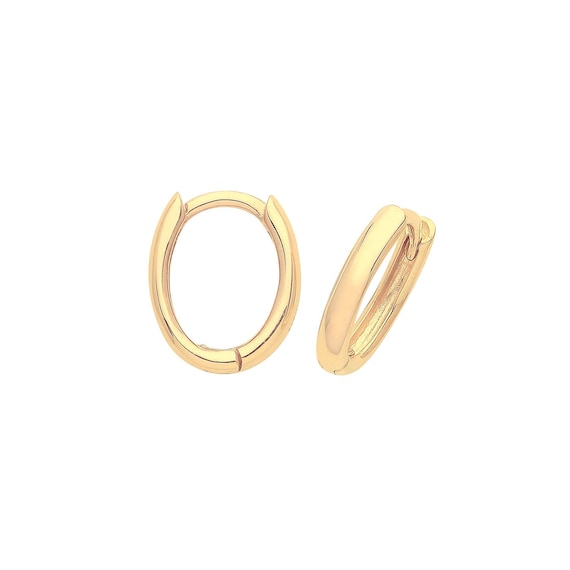 9ct oval shaped huggie earrings. 9ct oval shaped huggie earrings.