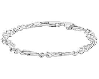 Ladies 925 Sterling Silver Celtic Knot Design 7" Bracelet