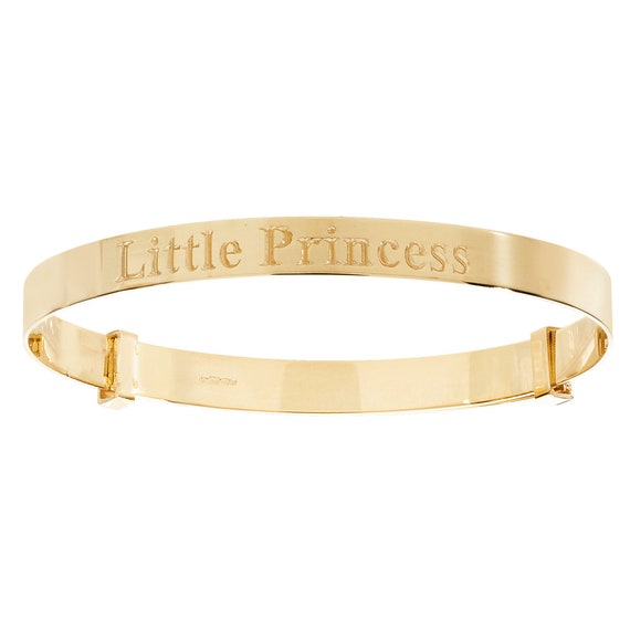 9ct gold personalised baby bangle