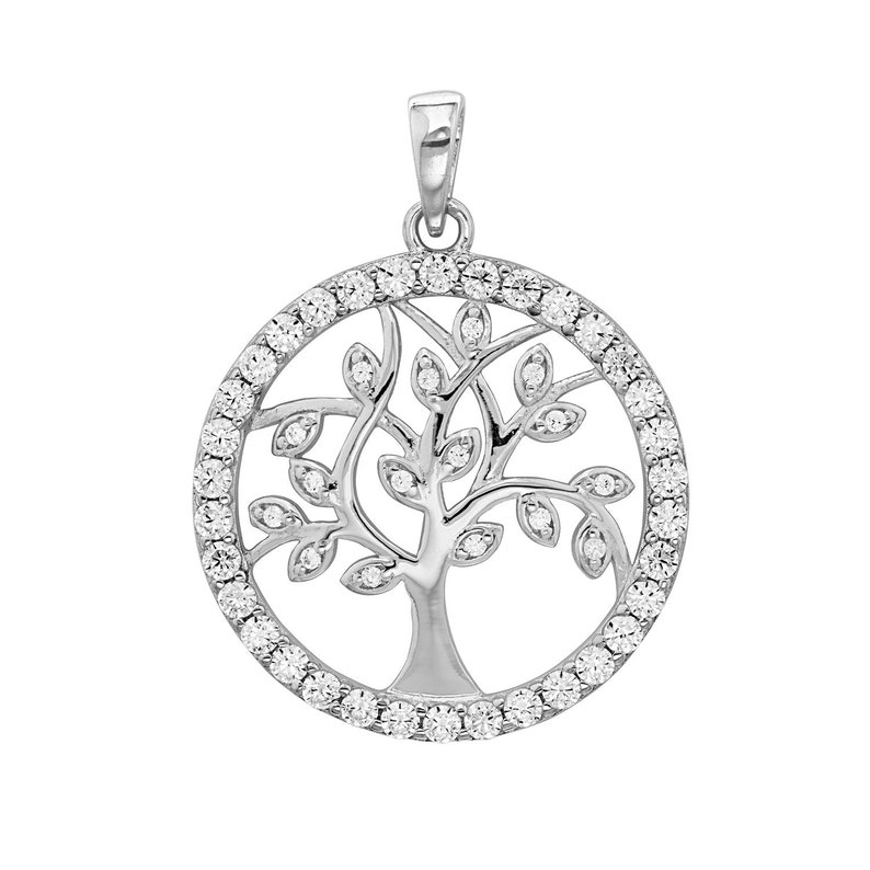 925 Sterling Silver 2cm Diameter Tree of Life Pave Set Cz - Etsy