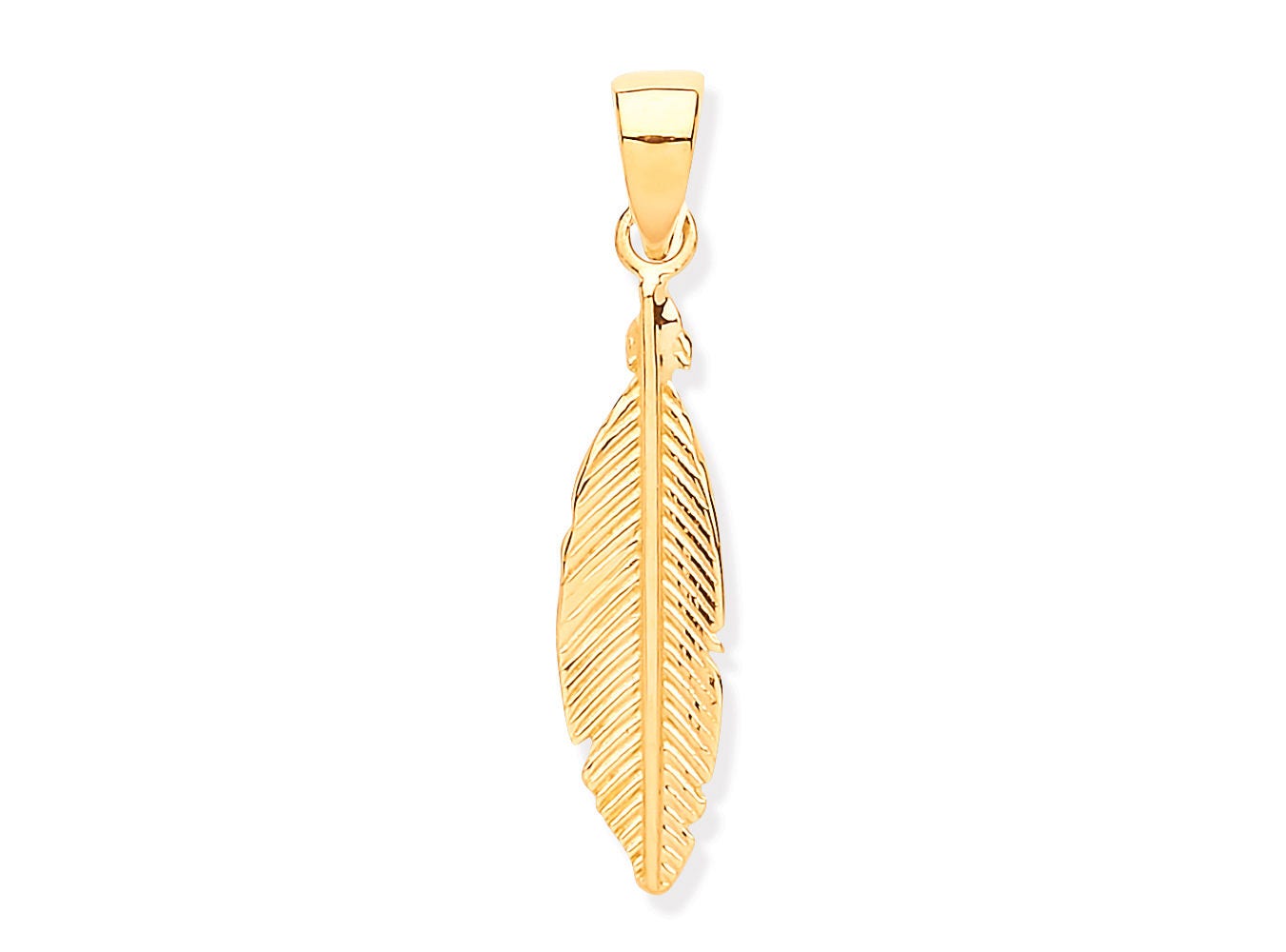 9ct gold feather best sale pendant