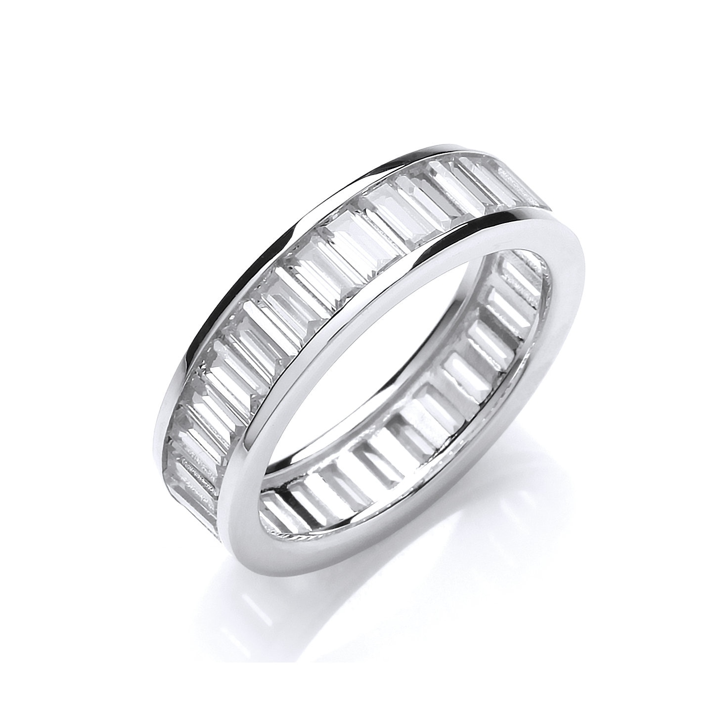 925 Sterling Silver Fancy Cz Half Eternity Ring – Claro Jewels