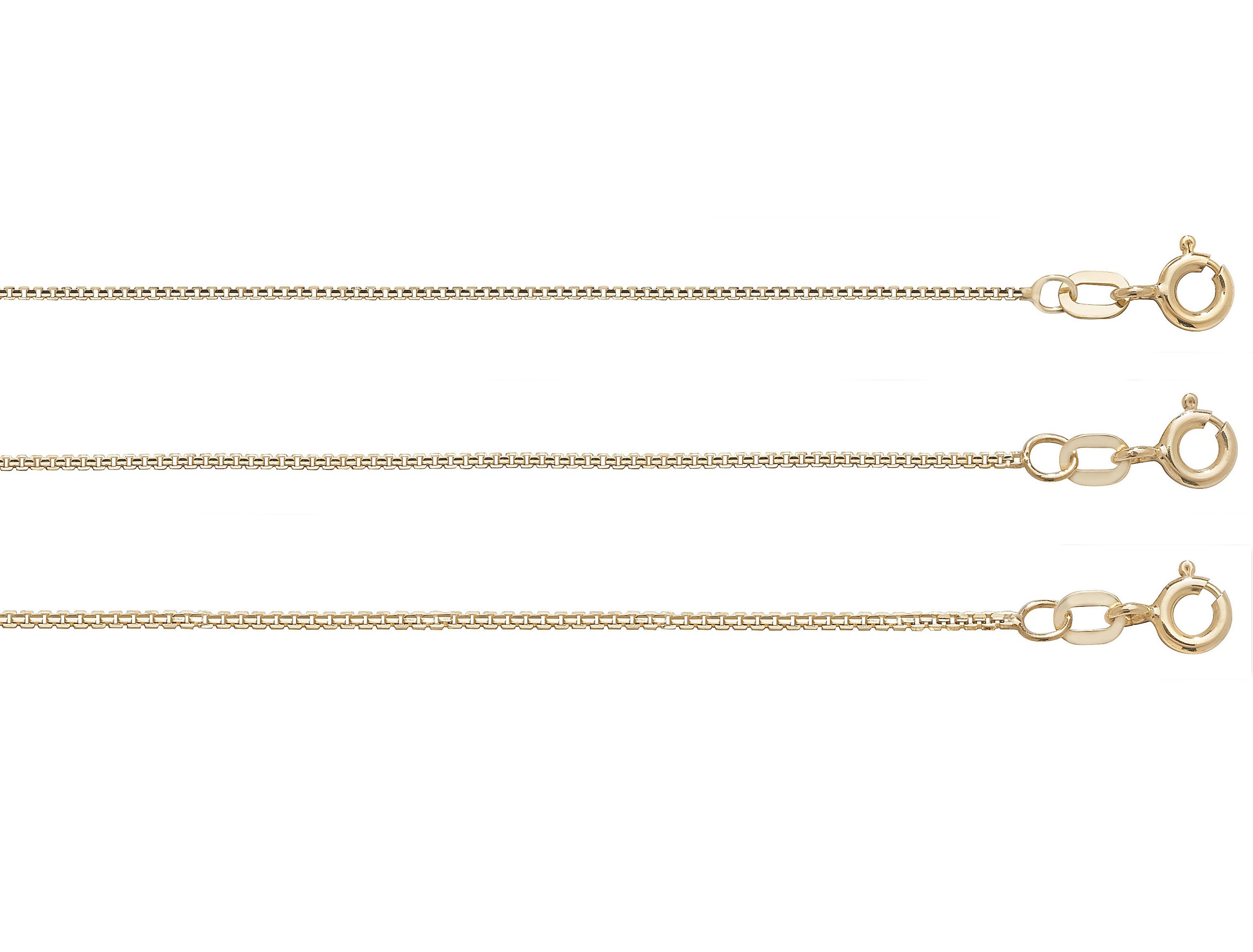 Modern Box Chain 9ct Yellow Gold Hallmarked Choose the widthChoose the Length Real 9K Gold