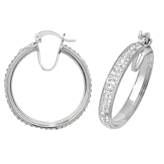 Diamante hoop earrings deals