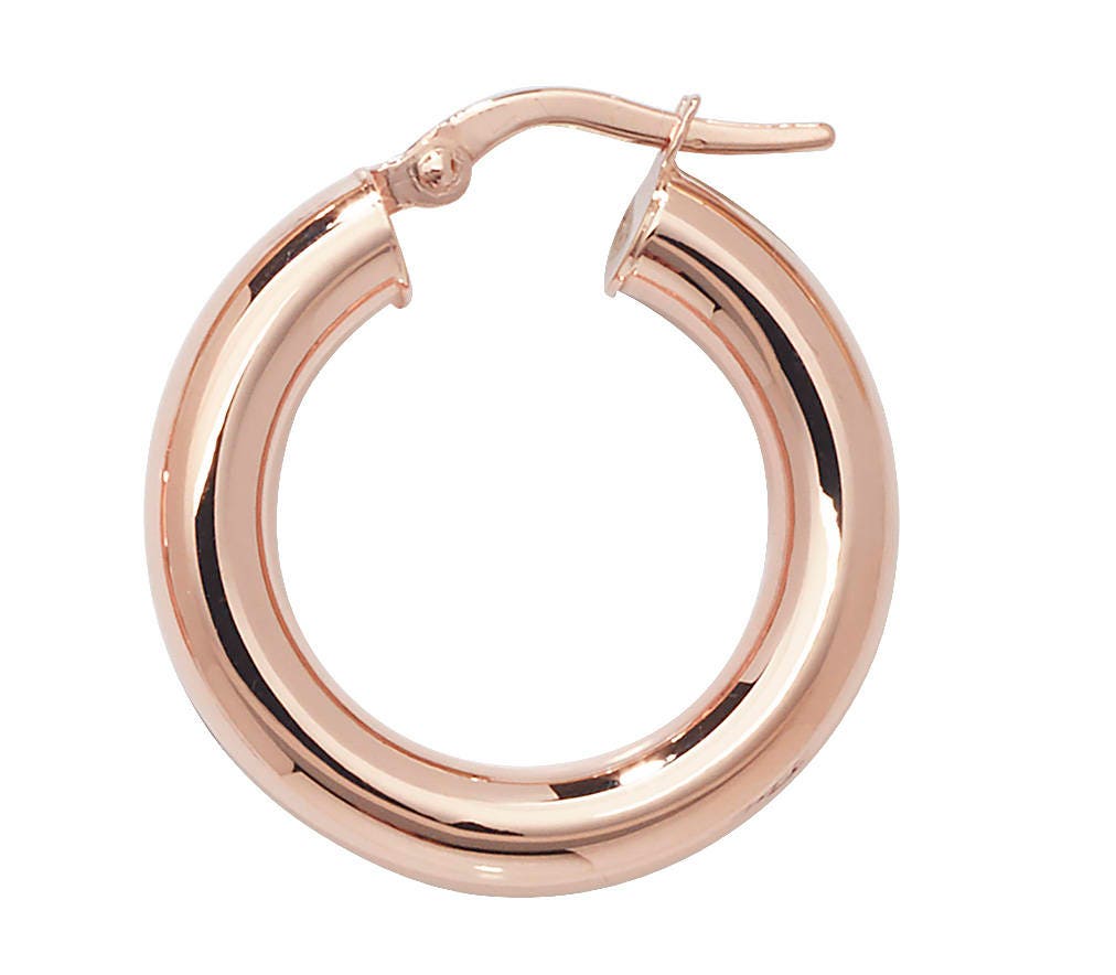 BJC® Beautiful 9ct Rose Gold Solid Hoop Loop Earrings Brand New Gift Extra Medium Polished Finish 25mm Jewellery Earrings Hoop Earrings 
