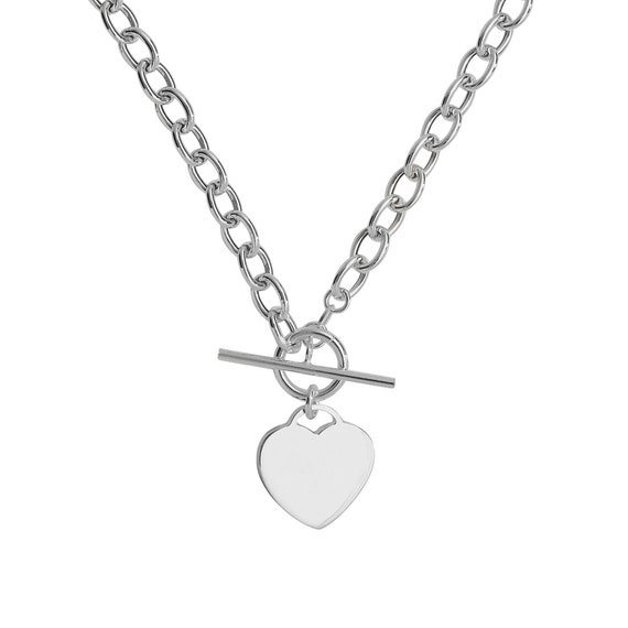 Personalised Hearts T-Bar Necklace – Engraved Memories