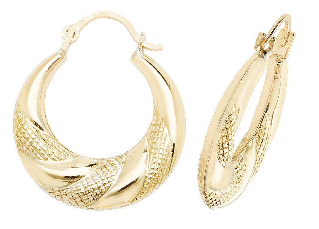 Vintage 9ct Gold Creole Boho Hoop Earrings – Moon Zest Jewelry