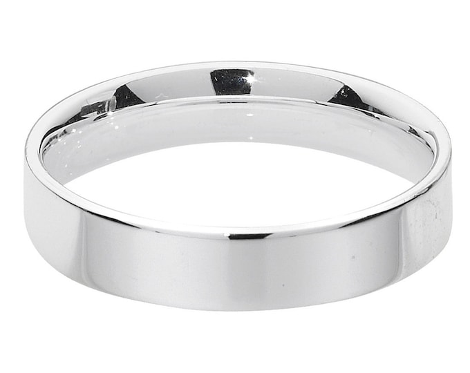 Plain Flat Court Wedding Ring Widths 4mm-8mm 925 Sterling Silver Sizes J-Z