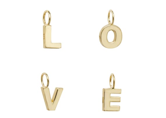 A Z Available 9ct Yellow Gold Diamond Set Initial