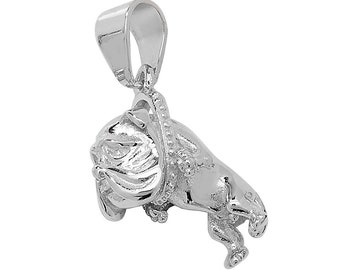 925 Solid Sterling Silver 3D British Bulldog Pendant - 3 Sizes