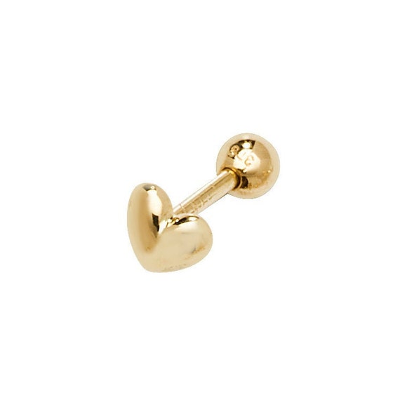 SINGLE 9ct Yellow Gold Domed Heart 