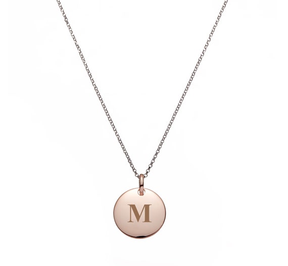 9ct Yellow Gold Engraved Initial 14mm Round Disc Pendant 9ct Yellow Gold Engraved Initial 14mm Round Disc Pendant