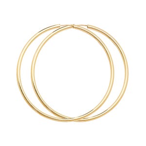 Pair of 9ct Yellow Gold Hollow 27mm Diameter Sleeper Hoop Earrings - Real 9K Gold