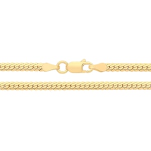 Gold Plated 925 Sterling Silver 3mm D Shape Snake Chain Necklaces - Choice of Lengths