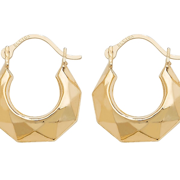 9ct Gold Petite Creole 'Wave' Earrings