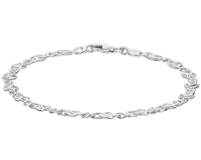 Ladies 925 Sterling Silver Celtic Knot Design 7" Bracelet