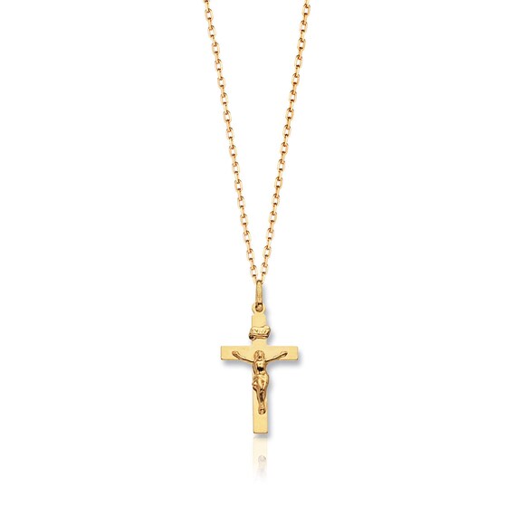 Flat gold 2024 cross necklace