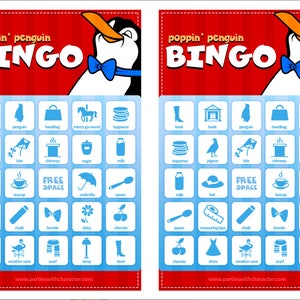 Mary Poppins Party Game | Poppin Penguin Bingo Digital File