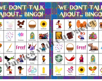 Encanto We Don't Talk About Bingo Game | Kids Birthday Party, Classroom Activity, Tea Party | Instant Digital Download