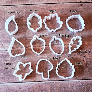 Autumn leaf Oak Leaf Cookie Cutter Biscuit Pastry Fondant Stencil silhouette Toadstool Maple