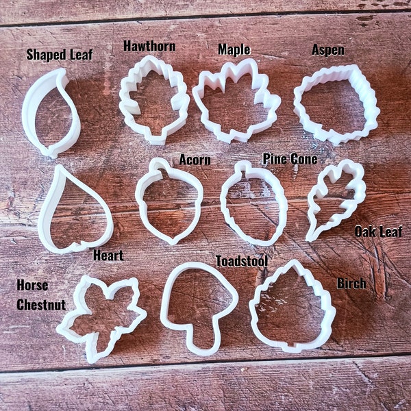 Autumn leaf Oak Leaf Cookie Cutter Biscuit Pastry Fondant Stencil silhouette Toadstool Maple