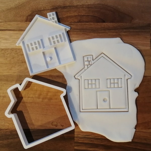 House Home Cookie Cutter Biscuit Pastry Fondant Stamp Embossing Housewarming New Home