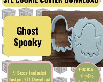 Archivo STL de cortador de galletas fantasma: Horneado de Halloween espeluznante (descarga digital)