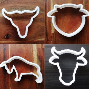 Cow Ox Collection Cookie Cutter Biscuit Pastry Fondant Stencil Chinese New Year, Animal Farm, Cow Longhorn Bull
