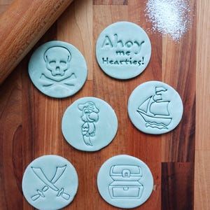 Pirate Stamps Cookie Cutter Biscuit Pastry Fondant Stencil Silhouette Birthday Pirate Party