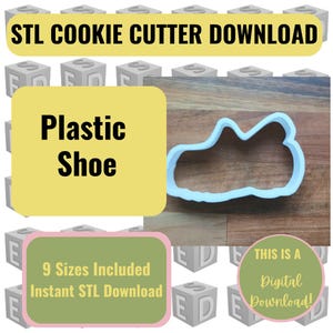 Plastic Shoe Cookie Cutter STL File: 9 Sizes (Digital Download) Summer Fashion Flip Flop