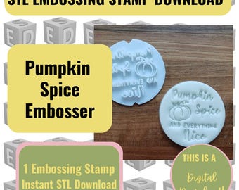 Pumpkin Spice Prägestempel STL Datei: Halloween Herbstlaub (Digitaler Download) Fondant Zuckerguss