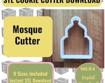 Mosque Cookie Cutter STL File: 9 Sizes (Digital Download) EID Ramadan Eastern Temple