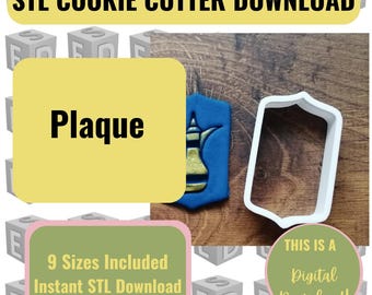 Plaque-RP-Ausstechform STL-Datei: 9 Größen (Digitaler Download) Plaqueform Motiv