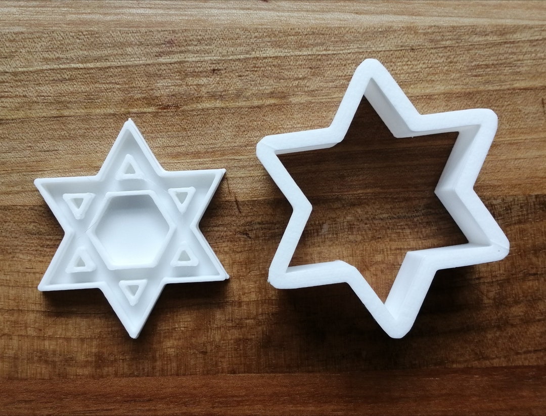 Star of David Cookie Cutter Embossing Stamp Set Biscuit Pastry Fondant Stencil Hanukkah ...