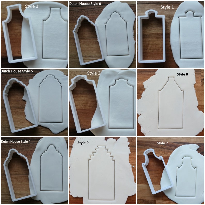 Dutch Gable Gingerbread House Home Cookie Cutter Biscuit Pastry Fondant Stencil Christmas Tall House image 1