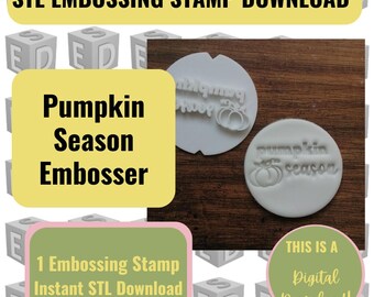 Kürbis Saison Präge Stempel STL Datei: (Digitaler Download) Halloween Kürbis Fondant Zuckerguss
