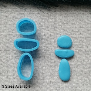 Pebble Abstract Clay Cutter Polymer Clay Cutters Earring Jewellery Cutter UK Clay Tools Clay abstract 3 earring shapes